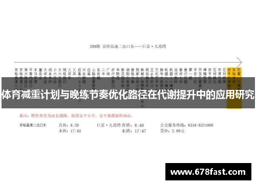 体育减重计划与晚练节奏优化路径在代谢提升中的应用研究